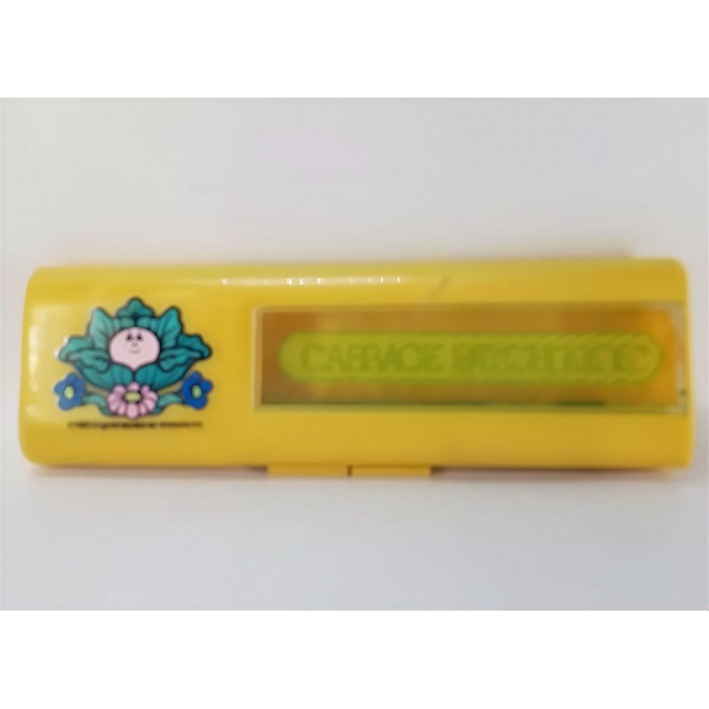 CABBAGE PATCH KIDS Vintage 1983 Yellow Pencil Box Built-In Ruler Pencils